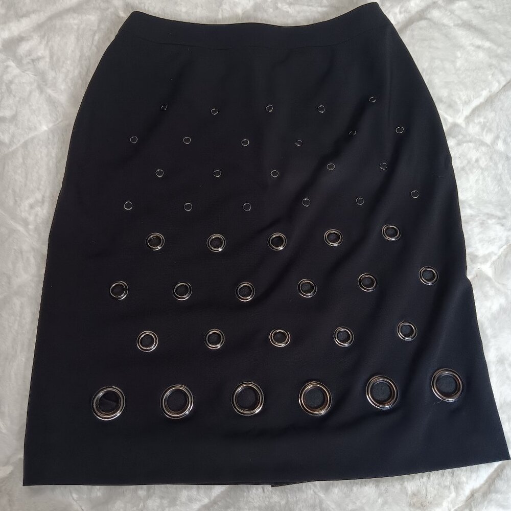 Worthington black skirt with eyelet embellishments